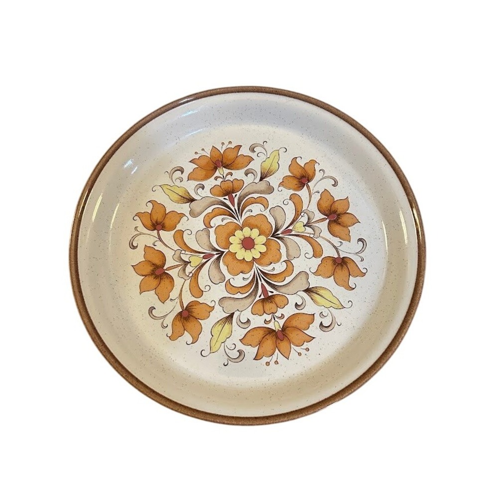 Nitto Heather Stone Honey Flower 9610 Japan Serving Plate Mid Century Floral - Picture 1 of 5
